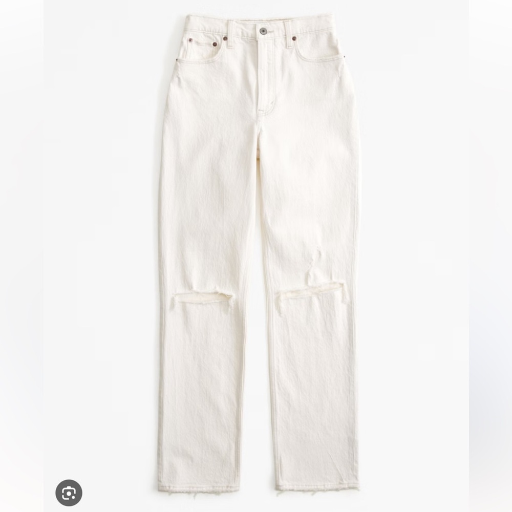 Abercrombie & Fitch Ultra High Rise 90s Straight Jeans White Size 29